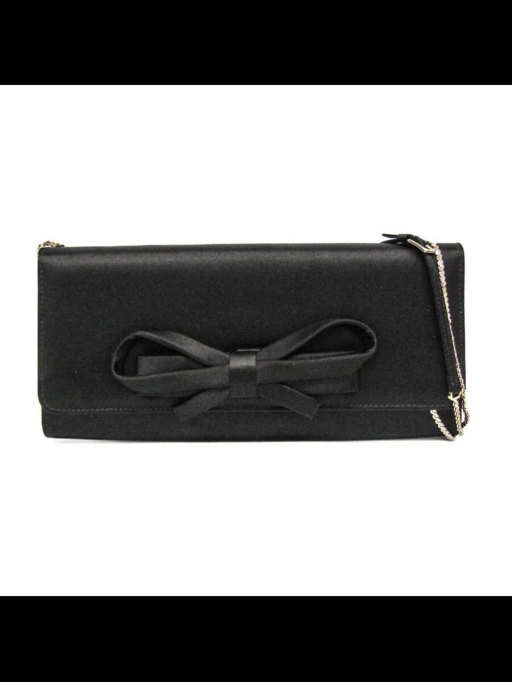 Valentino Garavani Black Satin Bow Shoulder Bag